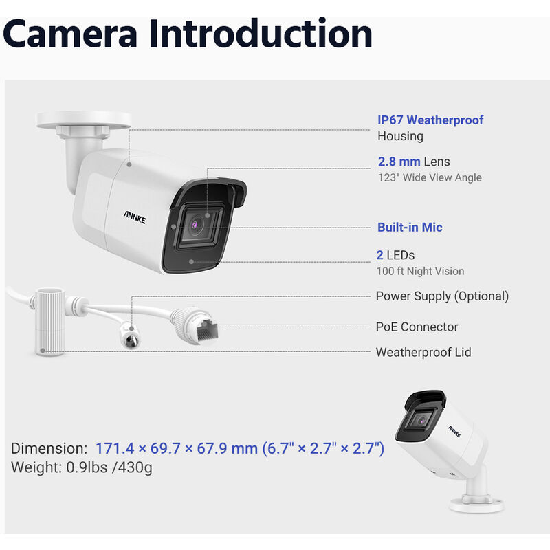 lintérieur Sannce Kit de caméra de surveillance 5 MP avec 4 x 5 MP PoE IP étanche et disque dur 4 canaux 1 To NVR POE pour la maison la sécurité extérieure 