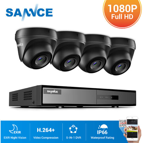 Sans Fil 4CH 1080P DVR Kit IR Caméra CCTV Système Videosurveillance Enregistreur 