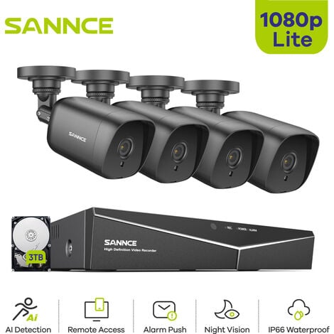 Annke Kit caméra de surveillance filaire 8CH 5MP DVR enregistreur + 4 caméra  HD 1080P extérieur