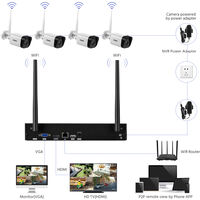 ANNKE Système de sécurité NVR sans fil 8 canaux 5MP avec caméras IP WiFi Super HD 3MP pour kits de vidéosurveillance intérieurs extérieurs 4 caméras - Pas de disque dur