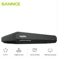 SANNCE Enregistreur numérique 1080N DVR pour vidéo surveillance – 4 voies sans disque dur