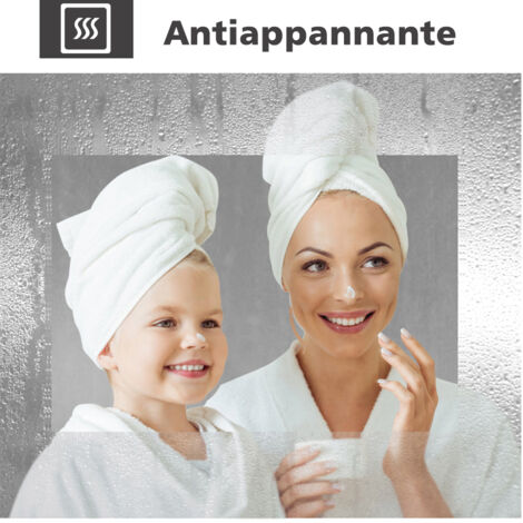 OCEAN Specchio Bagno Rettangolare Da LED 140×80cm, Antiappannamento, Bluetooth, 3 Temperature Colore