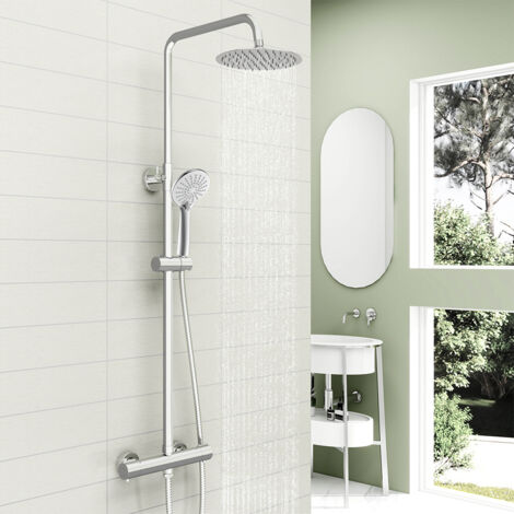 Colonna Doccia OCEAN ITALY Acciaio Inox 20x20cm Con Miscelatore Termostatico Nero - Foto 9