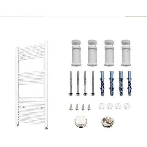 OCEAN Termoarredo Scaldasalviette Bagno 1200x450mm 417W Radiatore ad Acqua Calda Non Elettrico Bianco
