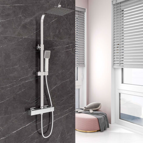 OCEAN ITALY Colonne Doccia Termostatiche Cromo, Colonna Doccia con Miscelatore Termostatico Altezza Regolabile 73-115cm