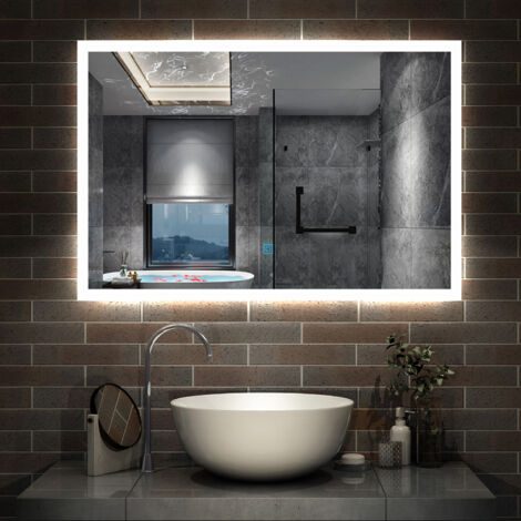 OCEAN 100x60cm Specchio da bagno rettangolare a LED, touch, antiappannamento, memoria di interruzione di corrente