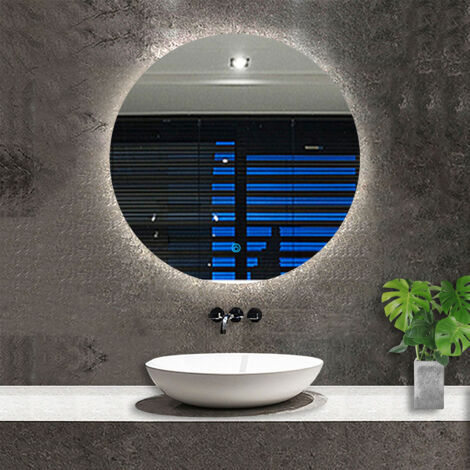 OCEAN Specchio da bagno rotondo con LED,Diametro 100cm,Disappannamento,Touch control,Retroilluminato,Funzione Memoria