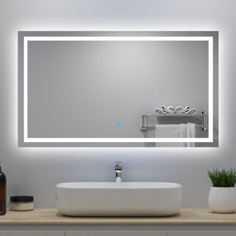 70 x 50 cm Specchio da bagno, disappannamento, touch, 3 temperature di colore, LED
