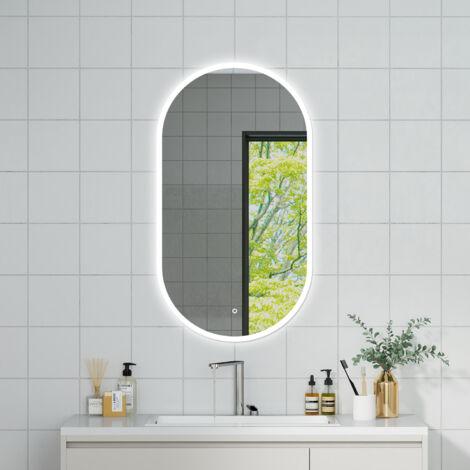 Specchio Da Bagno Con Luci LED Dimmerabili – 31,4x91,4 Cm, Antiappannamento, Design Senza Cornice, Illuminazione Regolabile Per Trucco E Rasatura, Moderno E A Risparmio Energetico