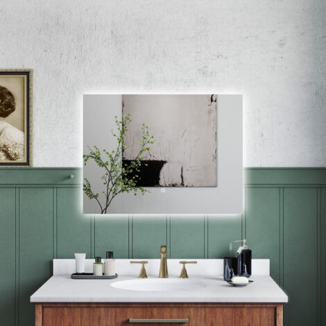 STARLEAD Specchio Ovale Bagno con Luce 60 x 90 cm, Specchio Bagno LED con Bluetooth e