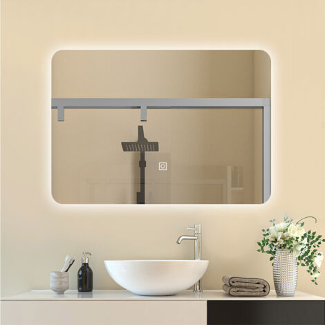OCEAN Specchio da bagno 120x80cm con LED,Memoria,IP44, Vetro HD