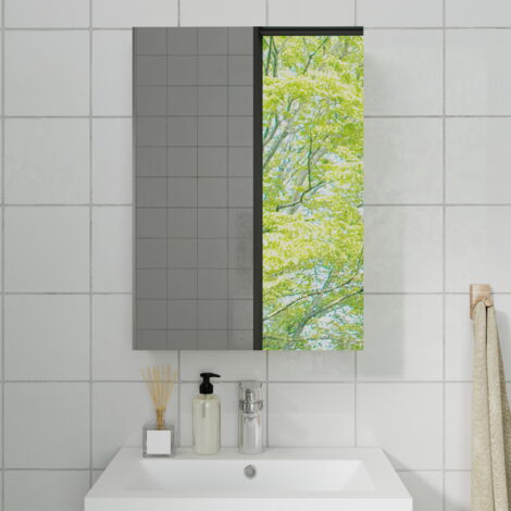 OCEAN contenitore con specchio a muro da Bagno con Specchio 50x70 cm, Bianco