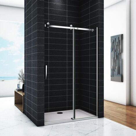 Porta 195cm per Box Doccia Nicchia Scorrevole Vetro 8mm Temperato Trasparente Anticalcare ProfiloIn Alluminio Cromato 150 cm