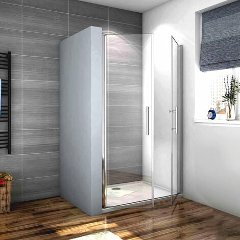 Box Doccia Porta Per Nicchia 195cm Doppie Ante Battenti Saloon in Vetro 6mm Temperato Trasparente Anticalcare 90 cm (860 mm-900 mm)