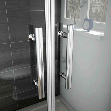 Box Doccia Porta Per Nicchia 195cm Doppie Ante Battenti Saloon in Vetro 6mm Temperato Trasparente Anticalcare 90 cm (860 mm-900 mm)