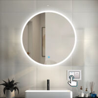 OCEAN Specchio Bagno Rotondo Da LED 90×90cm, Antiappannamento, 3 Temperature Colore