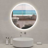 OCEAN Specchio da bagno rotondo/diametro 80 cm/3 temperature di colore/antiappannamento/touch/Memoria per l'interruzione di corrente