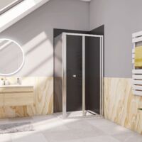 Box Doccia Angolare 100x90 cm Alto 185 cm Porta a Soffietto con Parete Laterale in Vetro Temperato 5 mm Cromato