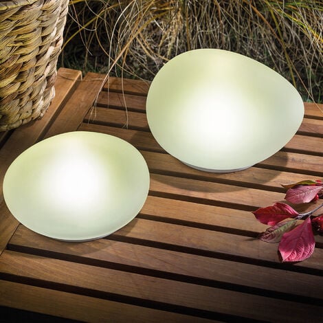 Conjunto de 2 piedras luminarias LED solares de cristal para jardín esotec 102084