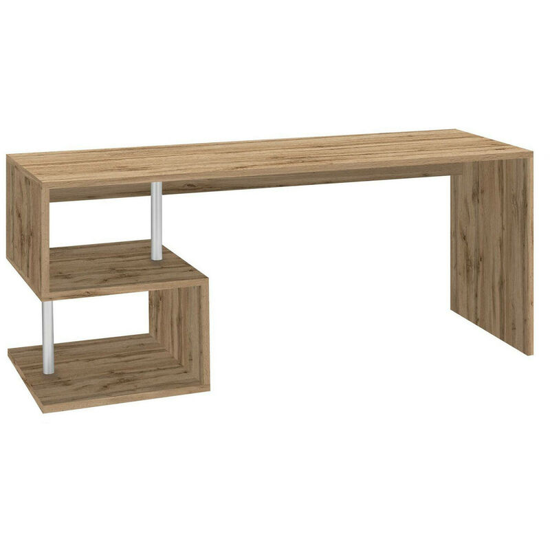 Escritorio Dmassaro, Escritorio esquinero con soporte para PC, Mesa de  oficina multiusos, Escritorio multiposiciones para ahorrar espacio, 100%  Made in Italy, cm 160x60h78, Roble