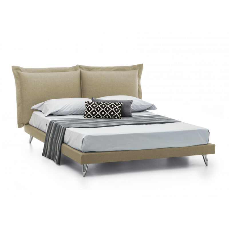 Talamo italia Cama Individual Sonia. Made In Italy. Estructura De Cama De  Tela Con Patas. Apta Para Colchón 80X190 cm. Blanco Blanco