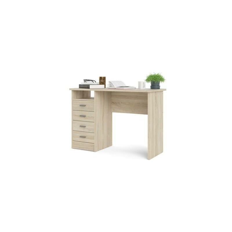 Dmora Escritorio Con Cinco Cajones Color Blanco Medidas 109x75x48 cm Beige