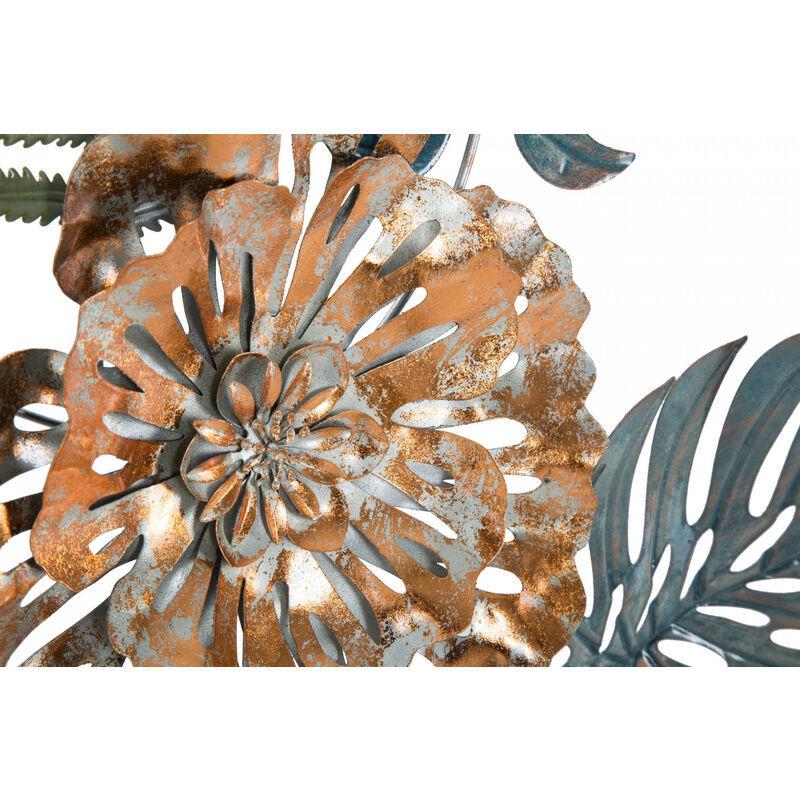Dmora Decoración de pared, Hierro, Con diseño floral, Medidas: 66 x 4 x 98  cm, con embalaje reforzado