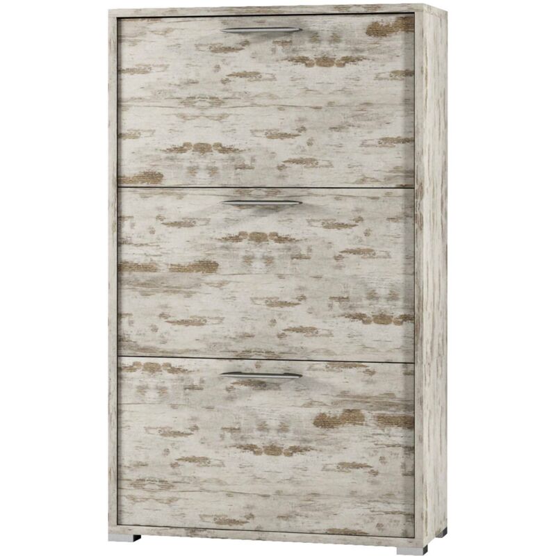 Dmora - Scarpiera Adeindein, Mobile Multiuso Da Ingresso Con 4 Ante A Ribalta 100 Made In Italy Mobile Portascarpe Da Ingresso A Doppia Profondita Cm 67x28h147 Colore Olmo 47528780