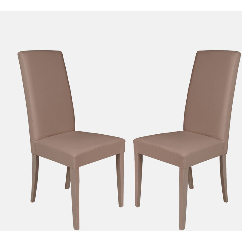Lote de 2 sillas terciopelo color arena y patas de metal