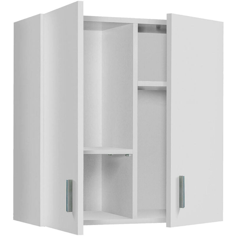 Dmora - Armario de pared Dcasal, Armario auxiliar de 2 puertas, Mueble de  baño o lavadero multiusos