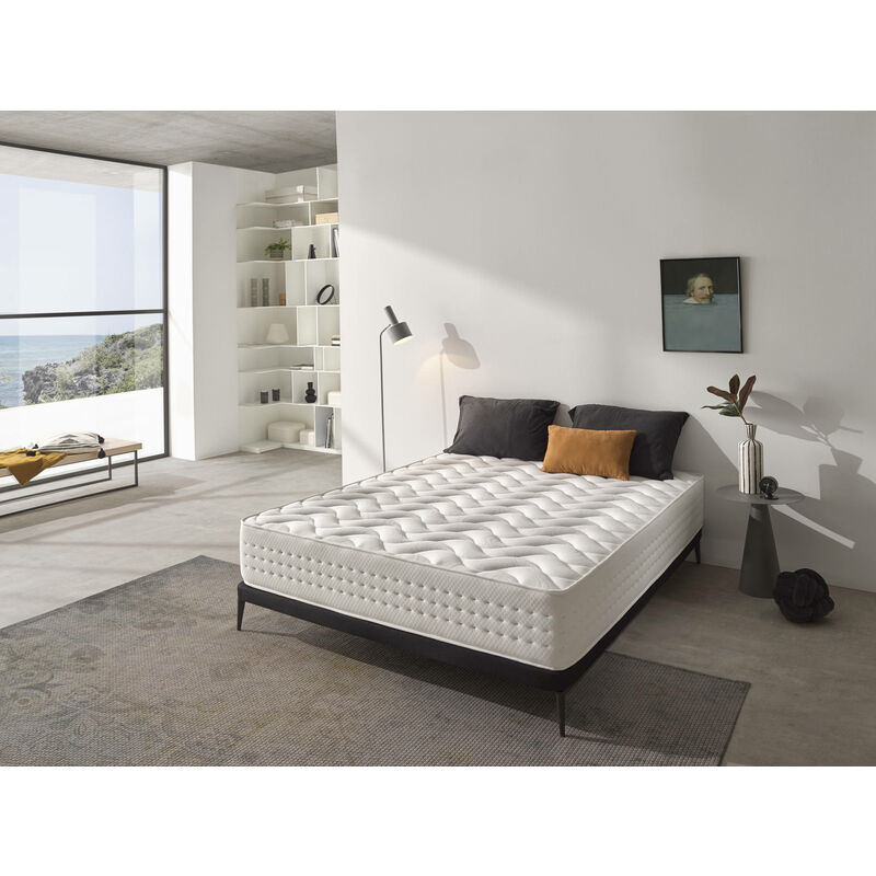 Dmora Colchón Platinum doble king size, estructura Memory Foam y Gel, ortopédico con capacidad portante media/rígida, Cm 200x200 Altura 25