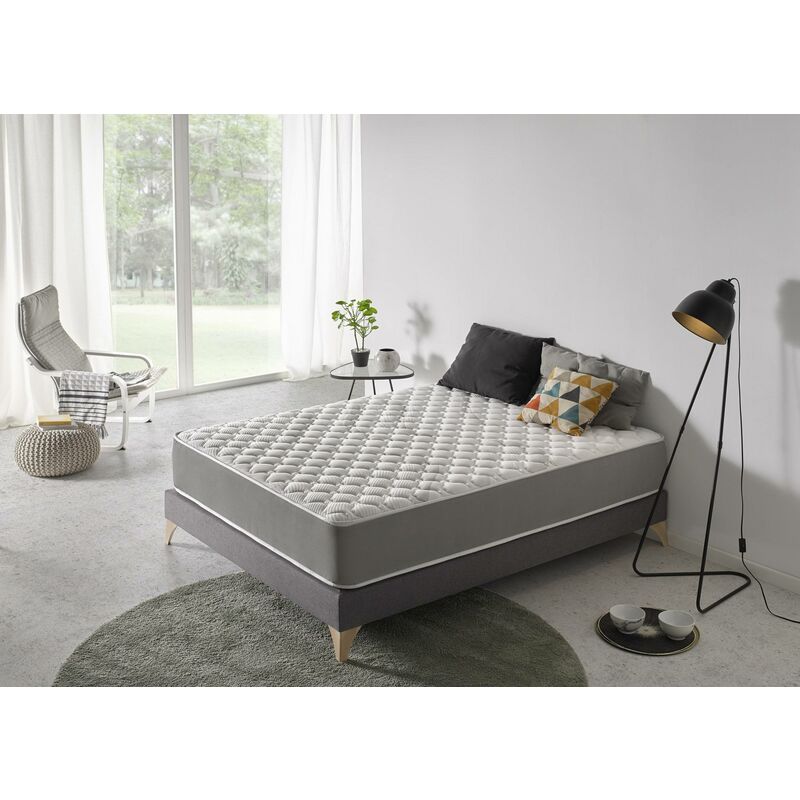 Dmora Colchón Deluxe doble king size, estructura Memory Foam, ortopédico y anatómico con capacidad portante media/rígida, Cm 200x200 Altura 20