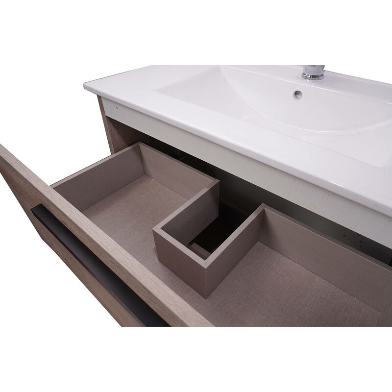 Mueble bajo lavabo Dacor, mueble de baño de 2 puertas, Gabinete de piso con  espejo, 80x45h80 cm, Blanco