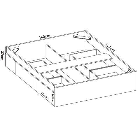 Cama con cajones Moderno Estructura de Cama para adulto doble 135x190 cm  ES35174A