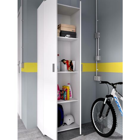 Armario Multiusos 2 Puertas Y 6 Estantes - Fit - 190x61x35 - Blanco con  Ofertas en Carrefour