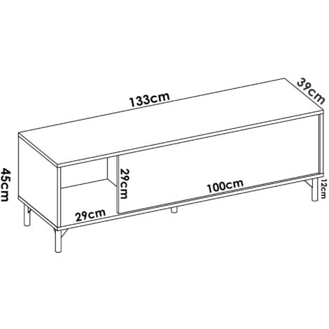 Dmora - Mueble TV Dbáe, Aparador bajo para salón, Aparador para