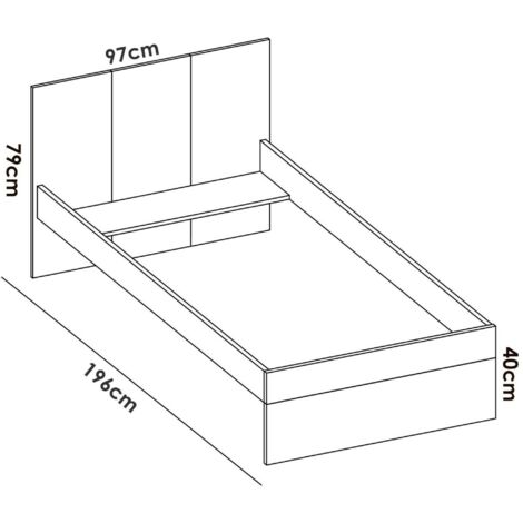 Cama Individual Con Cama Extraíble Inferior - Estructura Blanca Y Verde Agua 199x65x95 Cm