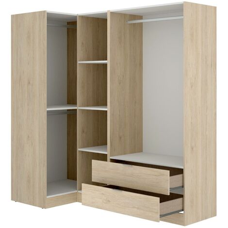 Dmora - Armario Dhuar, Mueble de esquina para dormitorio, Armario