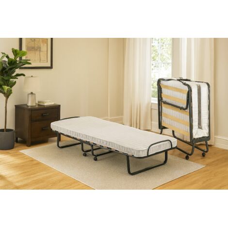 Talamo Italia - Cama plegable Deva, Cama plegable con somier de 12 láminas, Colchón incluido, Cama que ahorra espacio, 100% Made in Italy, 80x190h37 cm, Funda protectora a petición, con embalaje refor (1/5)