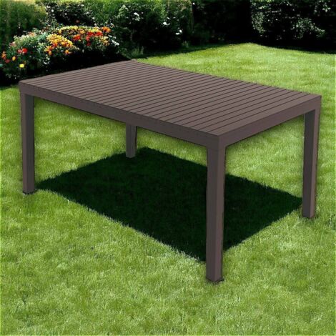 Dmora - Mesa de exterior Maratea, Mesa de comedor rectangular, Mesa de jardín multiusos, 100% Made in Italy, 150x90h72 Cm, Antracita