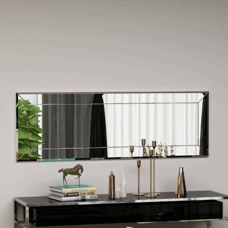 Dmora - Espejito Pyxis, Espejo, Objeto de decoración de pared, Decoración de espejo, 40x2h120 cm, Blanco, con embalaje reforzado (1/5)