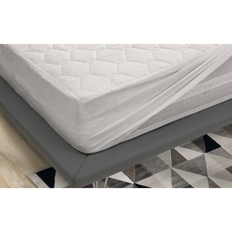 Surmatelas Topper 80x195 Cm - Matelassé Confortable - 4 élastiques De Fixation - Fabriqué En Italie - Oeko-Tex - 5