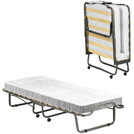 Talamo Italia - Cama plegable Eloisa, Cuna con 15 somier, cama individual que ahorra espacio, 100% Made in Italy, 80x200h40 cm, colchón incluido, con embalaje reforzado (1/5)