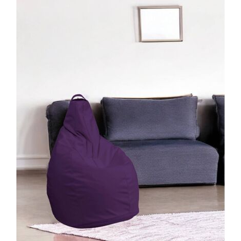 Dmora - Puf Parini, Sillón multiusos, Puf, Puf reposapiés, Made in Italy, 90x90 h120 cm, Morado (1/3)