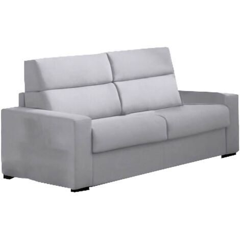Dmora - Sofá cama 3 plazas Marcon, Sofá convertible para salón, acolchado, desenfundable, calidad 100% Made in Italy, 220x95 h100 cm, Gris (1/5)