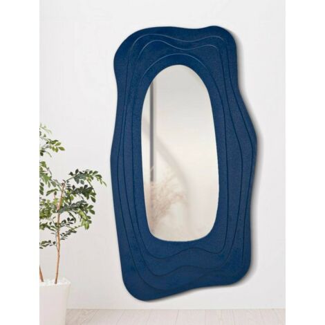 Dmora - Espejito Tiete, Espejo, Objeto de decoración de pared, Decoración de espejo, 90x4 h165 cm, Azul (1/5)