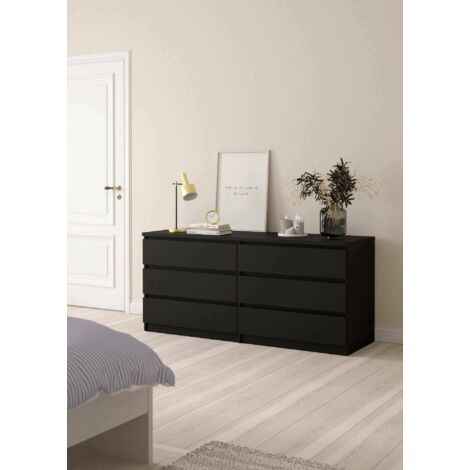 Dmora - Aparador Abacadabra, Bufé de salón, Aparador de salón, Despensa de cocina, 154x50 h70 cm, Negro