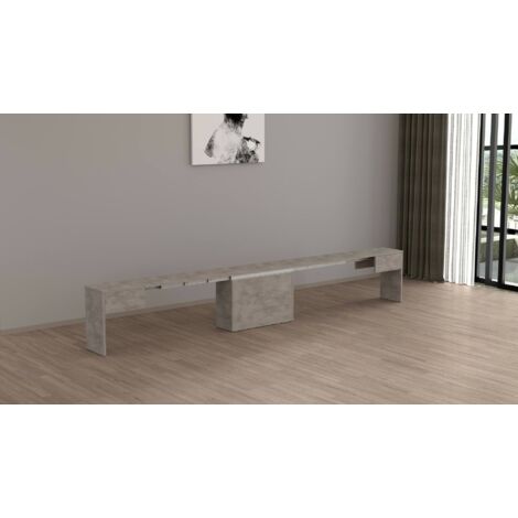 Dmora - Banco Yutu, Asiento para mesa de comedor, Banco individual extensible, 290x25h45 cm, Gris