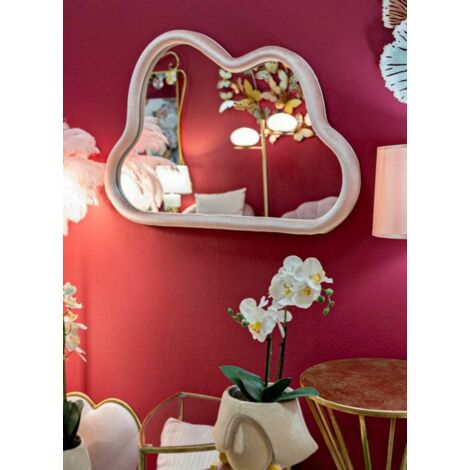 Dmora - Espejito Besnate, Espejo, Objeto de decoración de pared, Decoración de espejo, 90x4 h60 cm, Rosa (1/5)