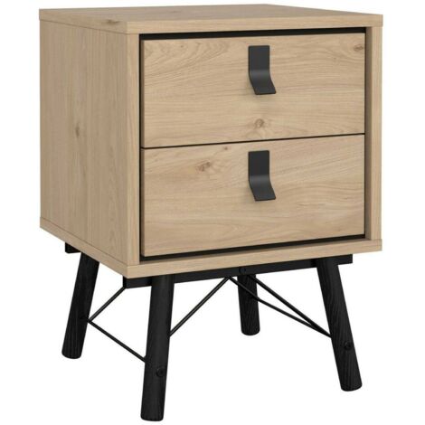 Camaflexi BJ20 - Mesa De Noche, 2 Cajones, Nogal - Yaxa